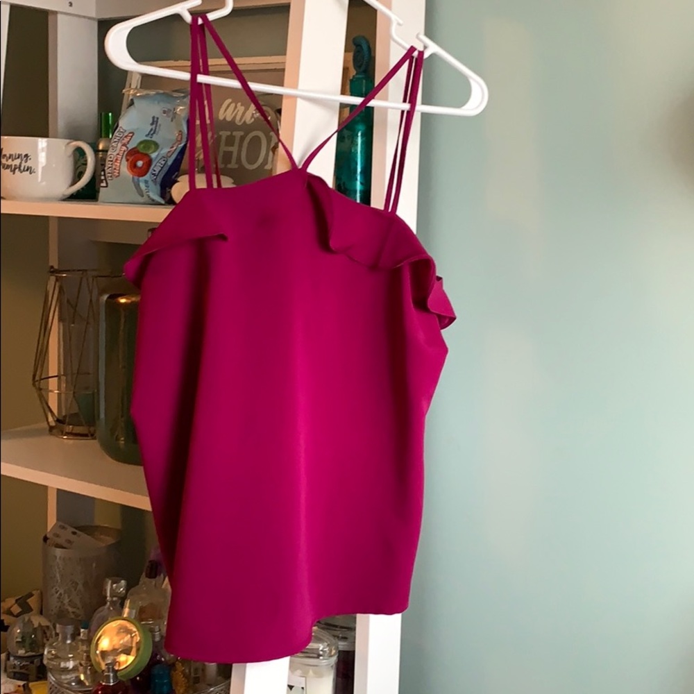 Vibrant purple ruffle top tank